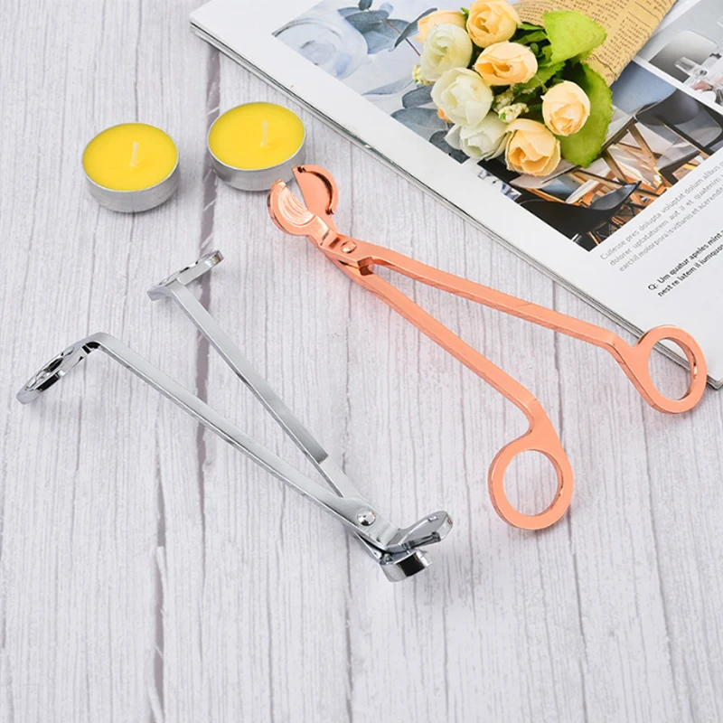 Candle Wick Trimmer Steel Candle Scissors DIY Handmade Candle Making Tools 18cm Trim Wick Black Rose Gold Cutter Snuffer