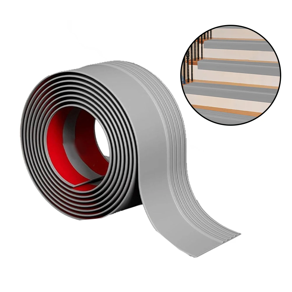 Fotografia 5: Faixa de Transição em PVC Cinza 5cm de Largura 1,5m de Comprimento para Cobertura de Vãos entre Pisos Laminados, Carpetes, Vinil e Bordas de Madeira