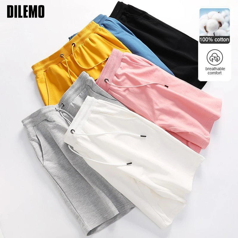

Top Quality 100% Cotton Summer Brand New Street Casual Shorts Korean Fashion Men Drawstring Slim Trousers Sports Men Clothing