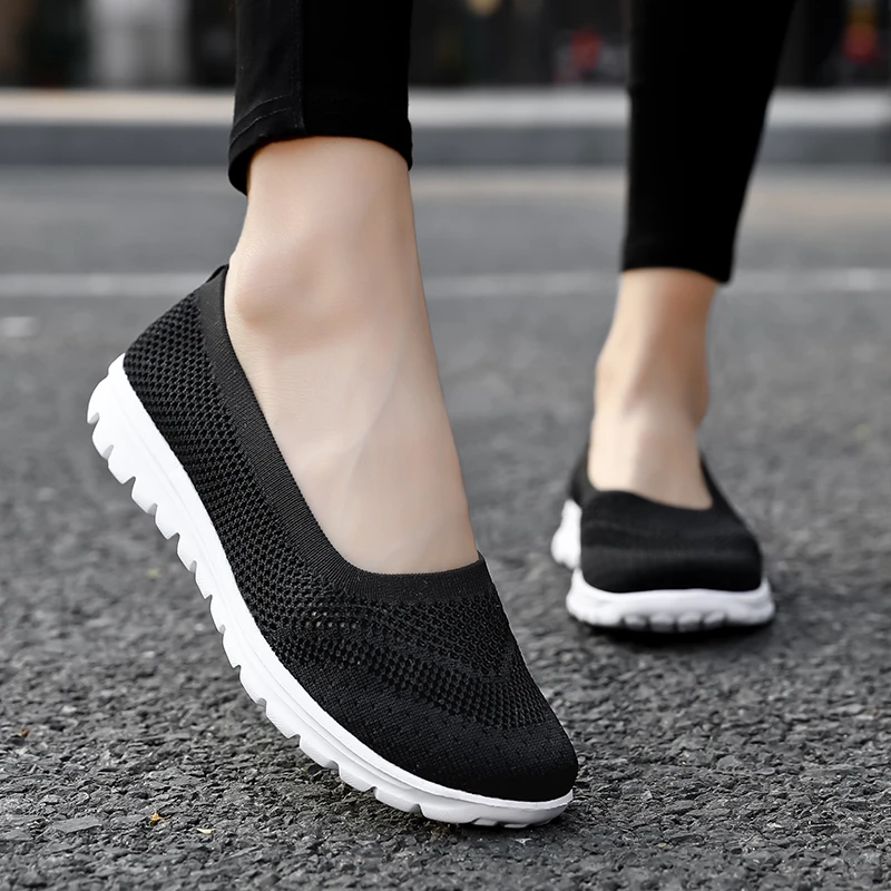 Women\'s Shoes Spring/summer Breathable Mesh Slip-on Flat Shoes for Women Loafers Lightweight Sneakers Ballet Women Casual Shoes