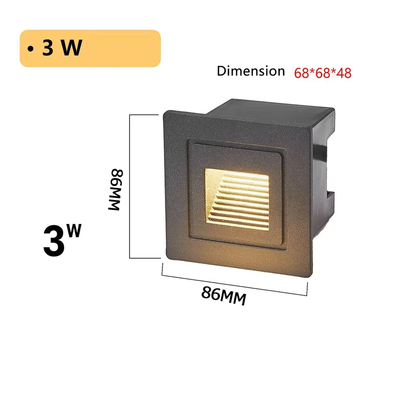 3W 5W Outdoor Garden LED Wall Lamp Aluminum Stair Light Recessed Step Lamp Pathway Wall Corner Lamps 110V220V Wall Light 12V24V