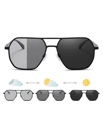 الفاخرة المعادن اللونية النظارات الشمسية الرجال النساء موضة نظارات شمسية مستقطبة أنيق الحرباء المضادة للوهج القيادة ظلال UV400