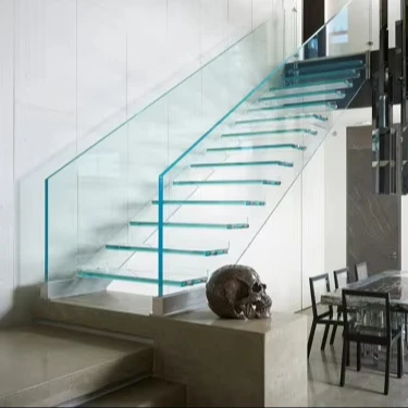 モダン住宅の内装用カスタマイズ スチール製階段 浮遊式直線階段