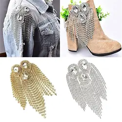 Brooch Pin Beads Long Tassel Chain Classical Electroplating Decor DIY Men Women Epaulette Shoulder Jewelry Clothing Accessories
