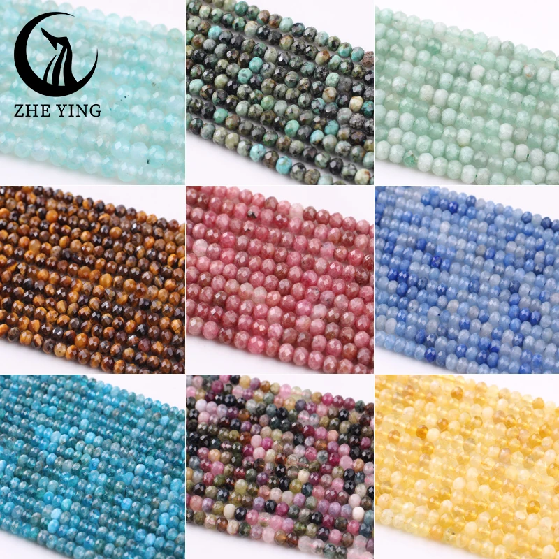 3x4mm Rondelle Natural Faceted Malachite Beads Ruby Loose Aventurine Beads For Jewelry Making DIY Bracelet Necklace 15