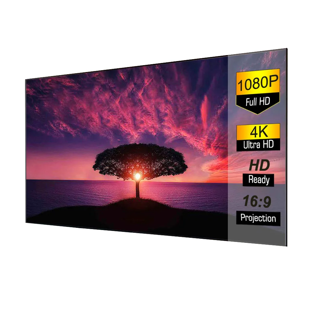 

120 Inch PVC Fresnel Fixed Frame Long Throw Projector Screen Projection Screen Theater-support 3D 4K Projection