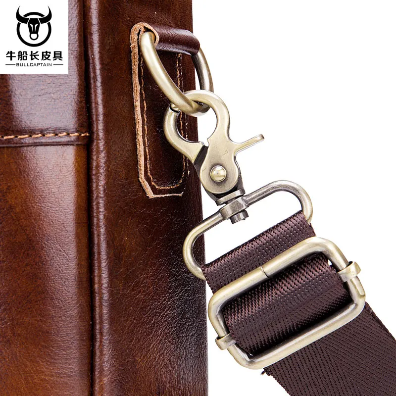 Man Bag Full Grain Leather Men\'s Leather Casual Wearing Belt Mobile Phone Waist Bag Cow Leather Multi functional One Shoulder