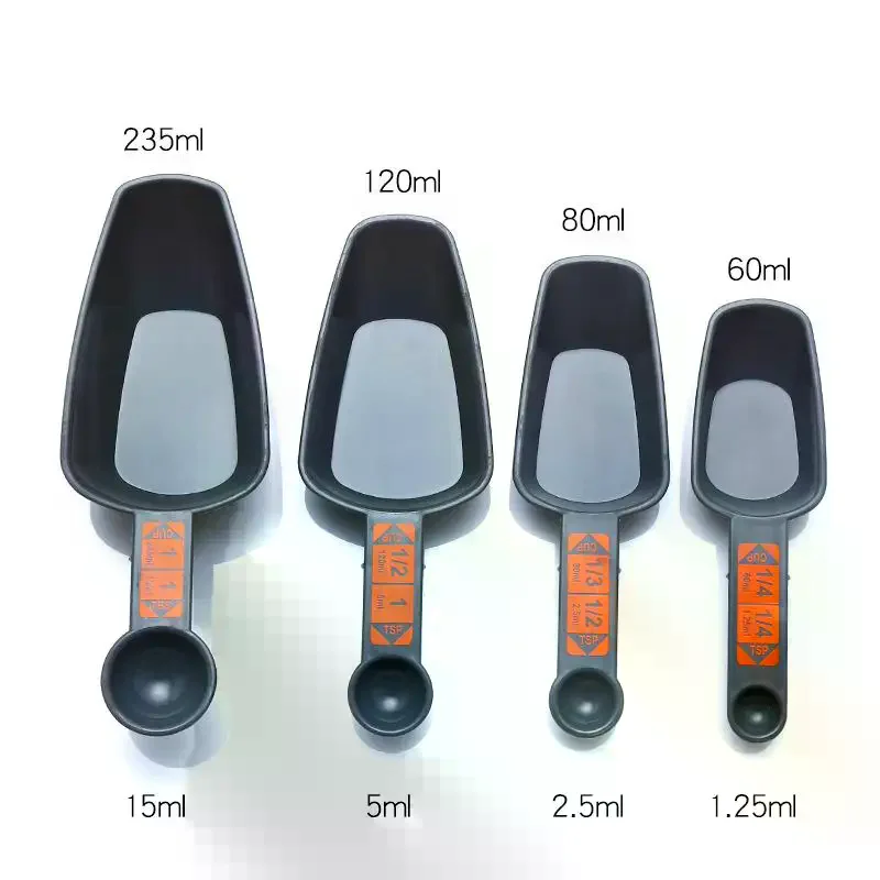 4Pcs/Set PP Plastic Measuring Spoons With Scale 1/4 Cup To 1 Cup Coffee Measuring Scoops Baking Cooking Kitchen Home Tool