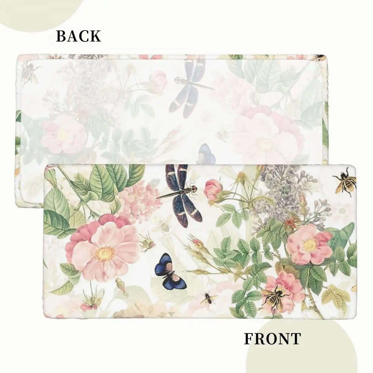 UtART Roses Spring Flower And Early Insects Botanical Custom Rectangular Tablecloth Waterproof Table Cover for Table Cloth