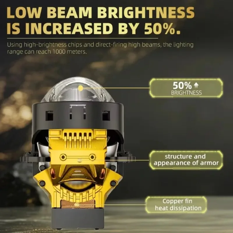 

New Super Bright 70W 12v LED Dual LED Projector 6000K Car 3 Inch Aluminum K5 Headlamp For F30