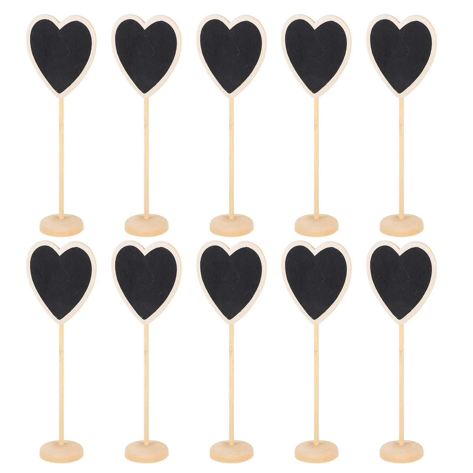 10Pcs Heart Shaped Mini Chalkboard Signs Birch Wood Small Blackboard for Message Notice Home Party Event Decoration - view 6