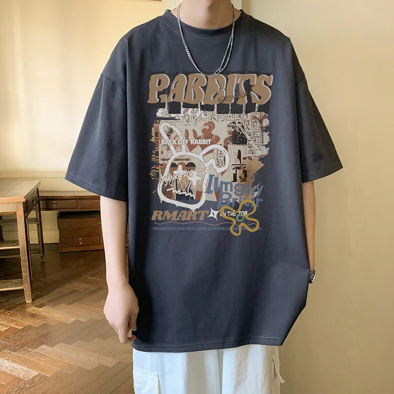 

Men Cotton Short Sleeve T-shirt Breathable Casual Shirts For School Student Summer Fashion Junior Teenage Half Sleeve Loose Top