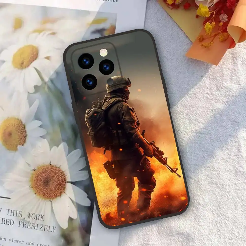 ألعاب الرماية E-Escape F-rom TarkovS جراب هاتف سيليكون ناعم أسود مقاوم للصدمات بولي يوريثان آيفون 16 15 14 13 12 11 Plus Pro Max