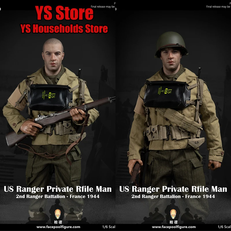 

FP020 1/6 US Ranger Private Rfile Man 2nd Ranger Battalion-France 1944 Memorial Facepoolfigure 12inch Military Soldier Model