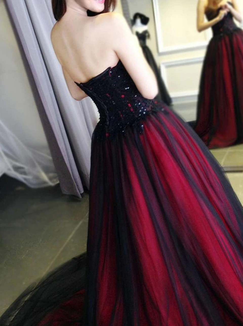 Robe de RhA-ligne en tulle pour femme, perles élégantes, paillettes, vin rouge, longue robe de soirée, fête formelle, gala éducatif, remise des diplômes, quoi que ce soit, 2023