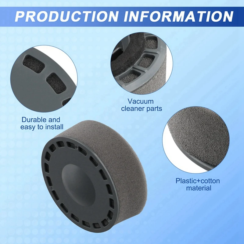 【Berserkk】Conjunto de filtro de algodão para filtros de aspirador de pó sem fio VIOMI A9 (VXXC09)