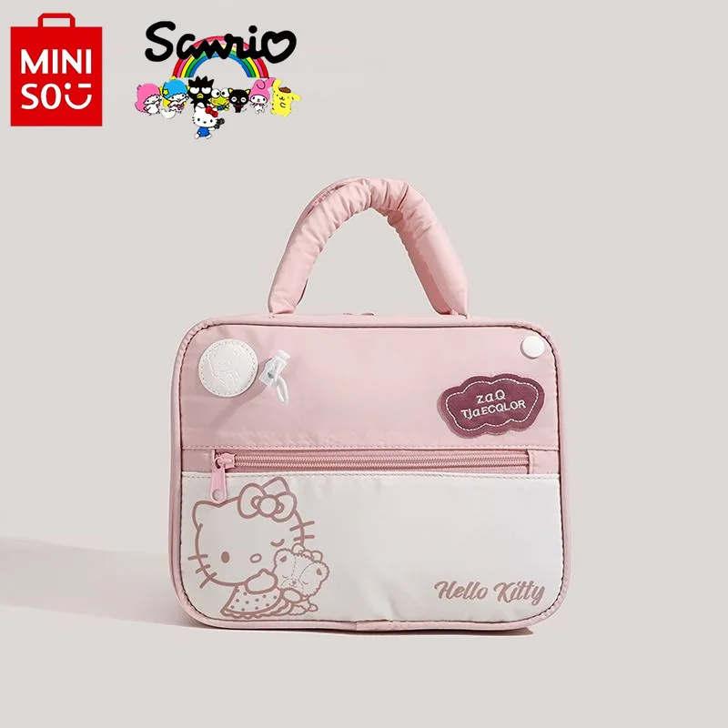 

Hello Kitty 2025 New Women's Makeup Bag Fashion High Quality Women's Handbag Cartoon Large Capacity Multi Functional Storage Bag