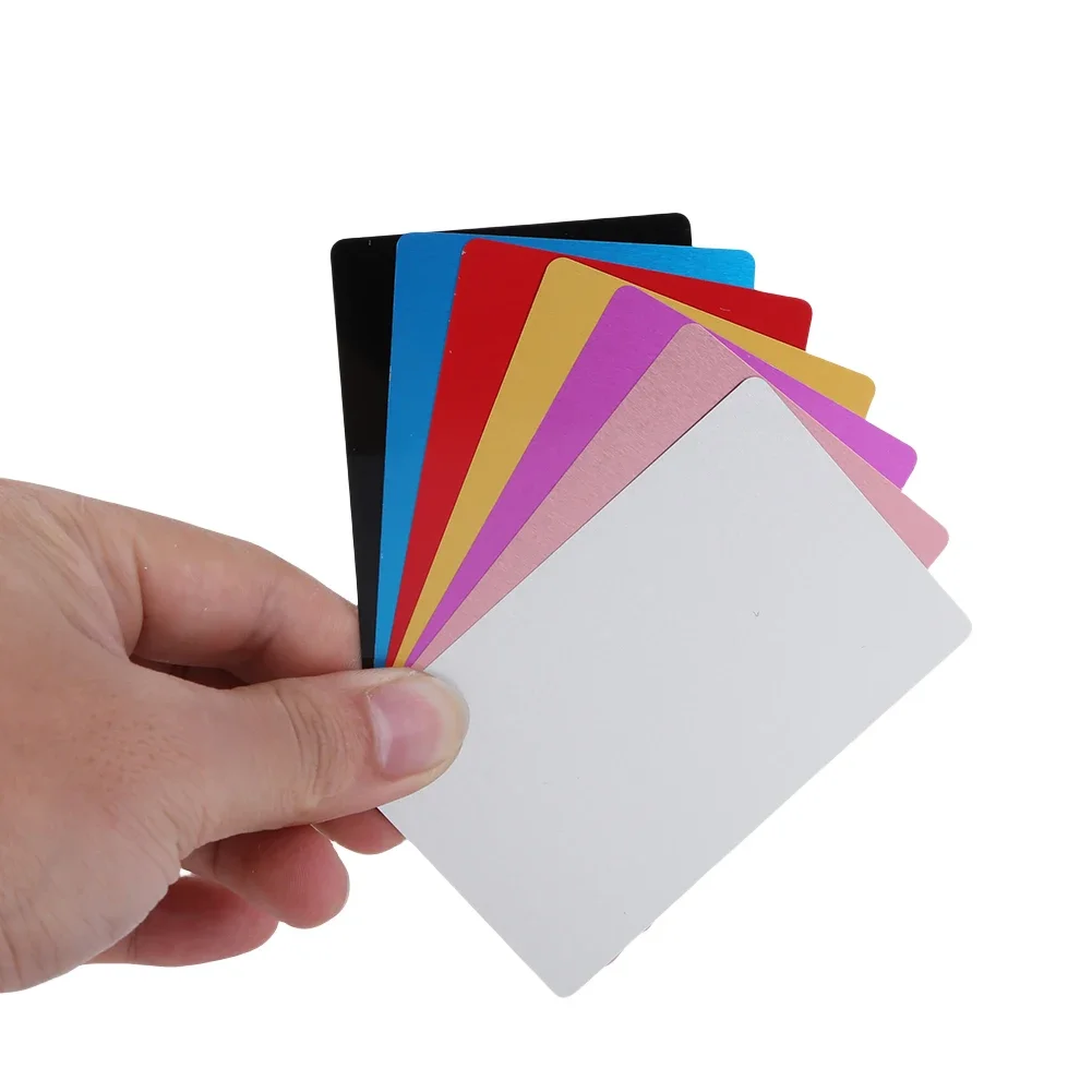 50PCS Laser Mark Engraved Business Visit Name Cards Flat Aluminum Alloy Metal Business Cards Blank Tablet for Office Clients