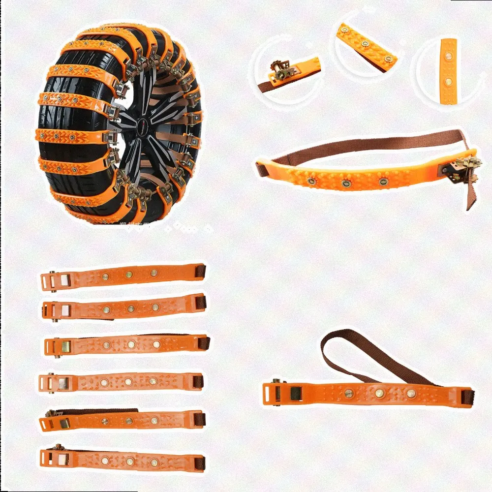 Car for tpu And Steel Tyre Chain Anti-skid Tire Chain Tendon 6Pcs Anti-skid Tire Chains for tpu And Steel None