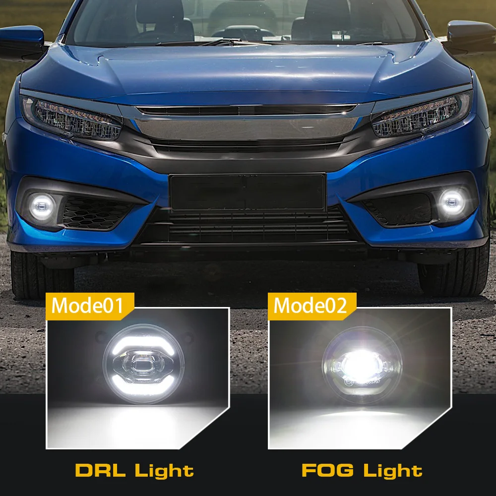 For Honda Civic Sedan 2013 2014 2015 2016 2017 2018 2019 2020 Accord Coupe Car LED Fog light DRL Daytime Running Lamp