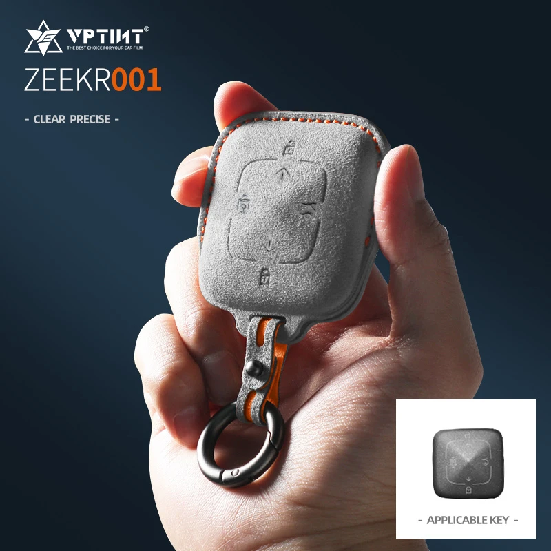 

vptint for ZEEKR 001 Suede Car Key Bluetooth Smart Key Set Car Top Grade Car Key Accessories