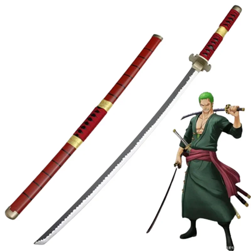 

Role Play 41inch Roronoa Zoro Sandai Kitetsu Katana Sword Sauron Cosplay Qiu Shui Wood 104cm Weapon Model