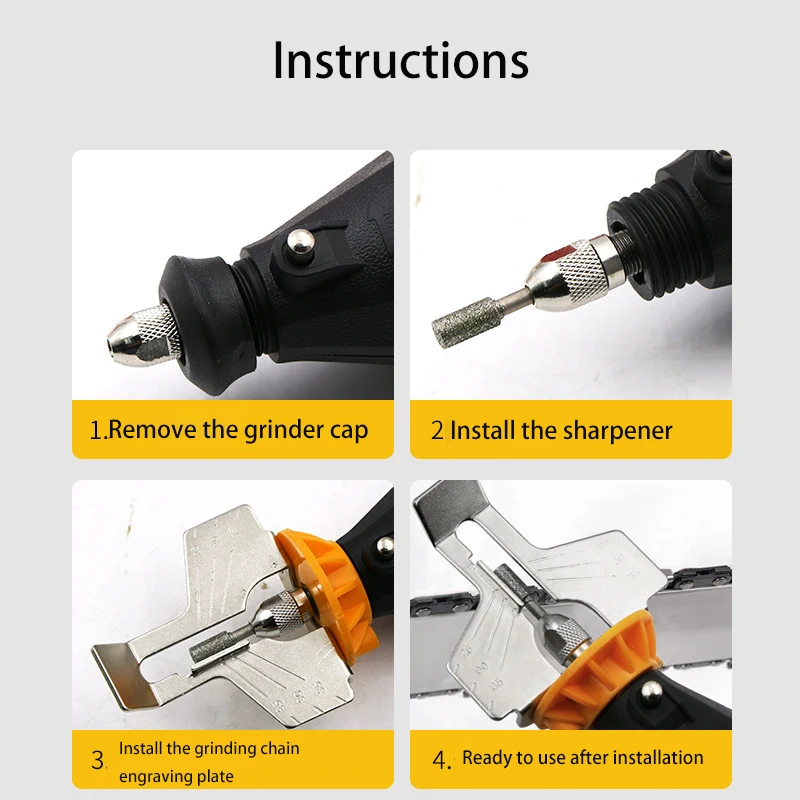 Kit per affilare la motosega Set di accessori per affilare la smerigliatrice elettrica Set di accessori rotanti per trapano per catene per seghe