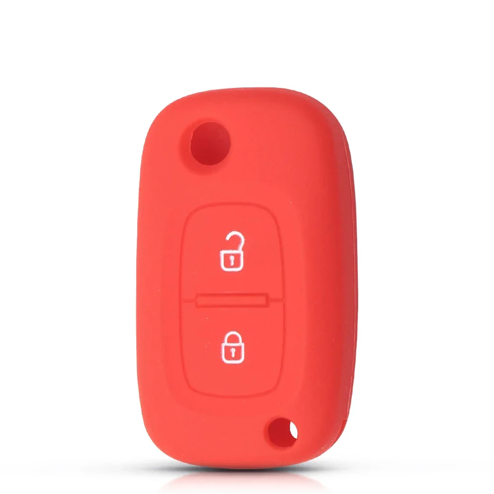 KEYYOU Remote 2 Buttons Silicone Key Case Rubber Flip Car Proctored Cover For Renault Modus Clio Megane Kangoo For Lada 2017