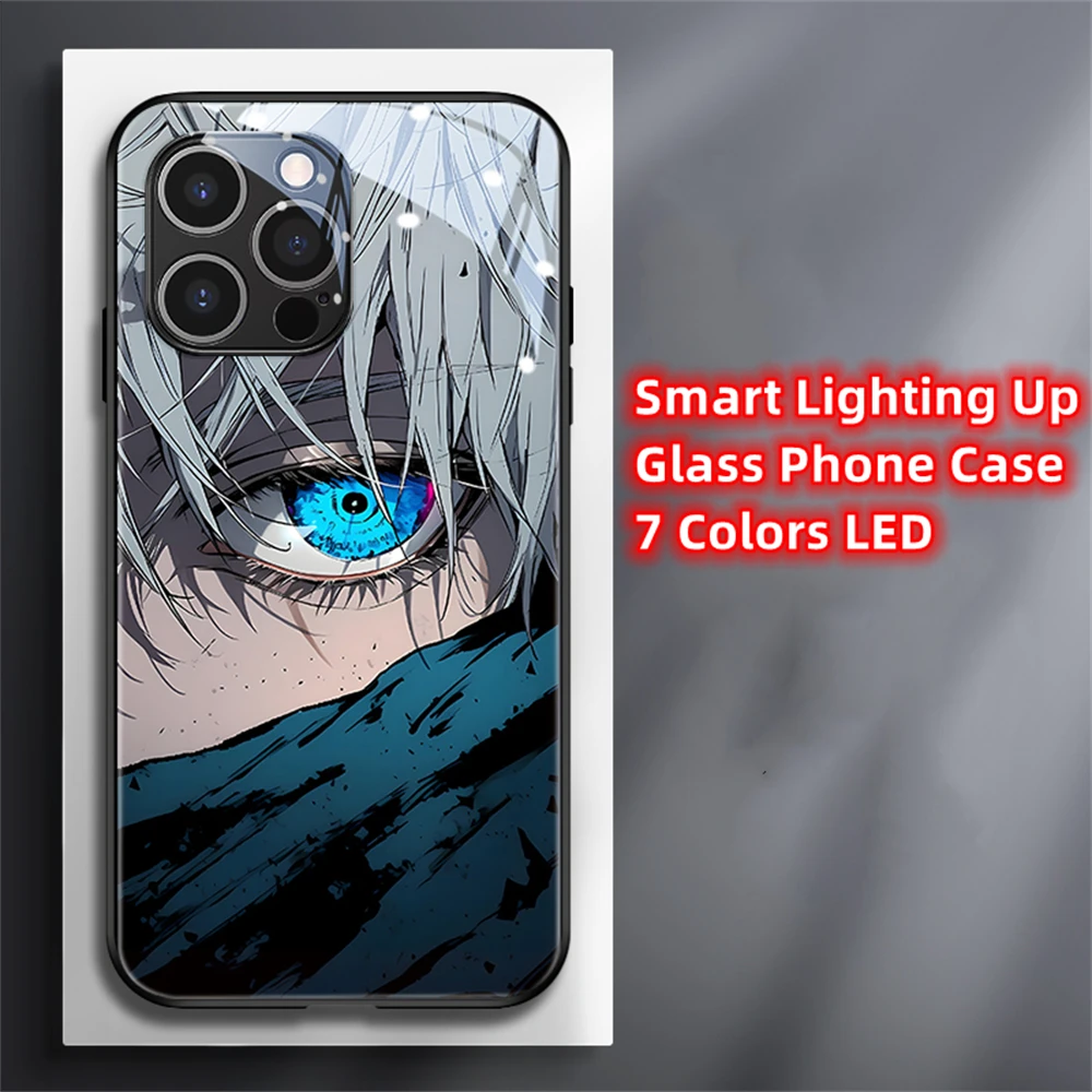 Japanische Anime Jujutsu Sound Control LED-Blitzhüllen für iPhone Air 18 17 16 E 15 14 13 12 11 Pro Max Leuchtende Hülle – Detail 8