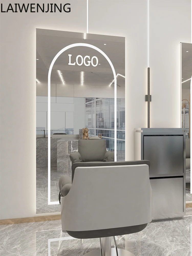 

MJY barber shop mirror table hair salon special single-sided floor mirror simple