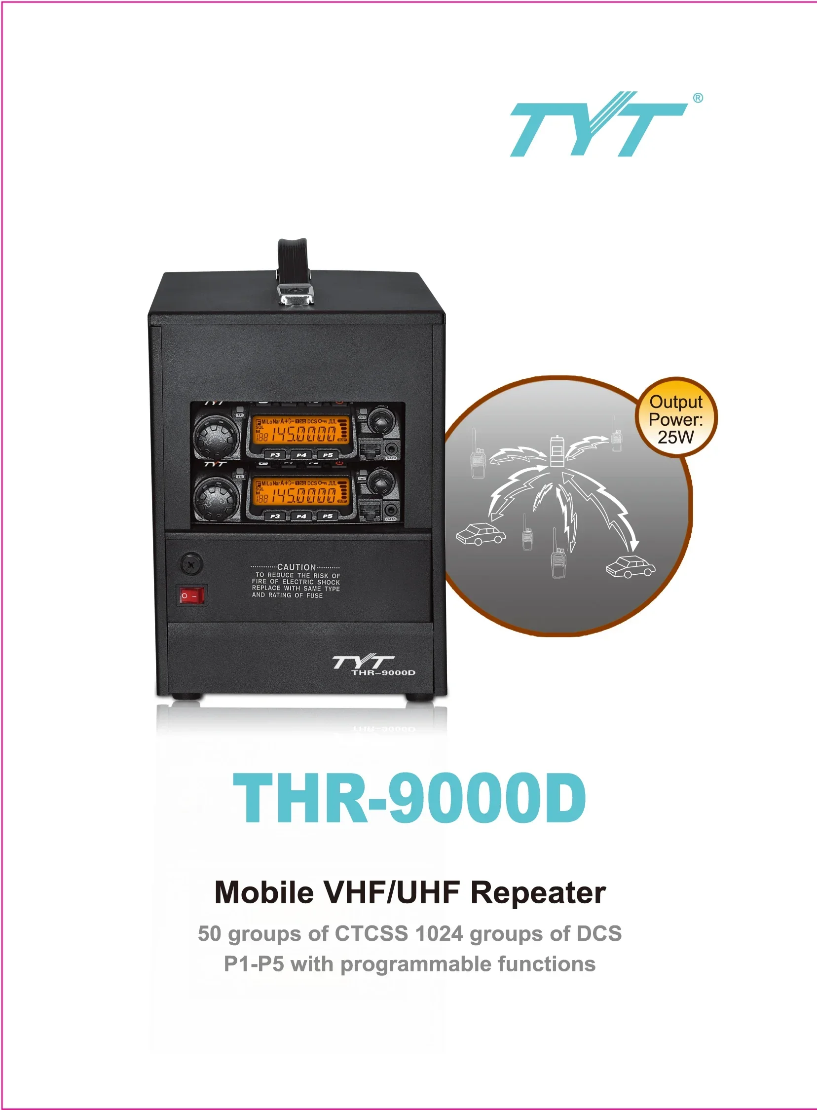 

NEW TYT THR-9000 50W Mobile VHF UHF Repeater Two Way Radio Repeater Compact and lightweight repeater Walkie Talkie THR 9000