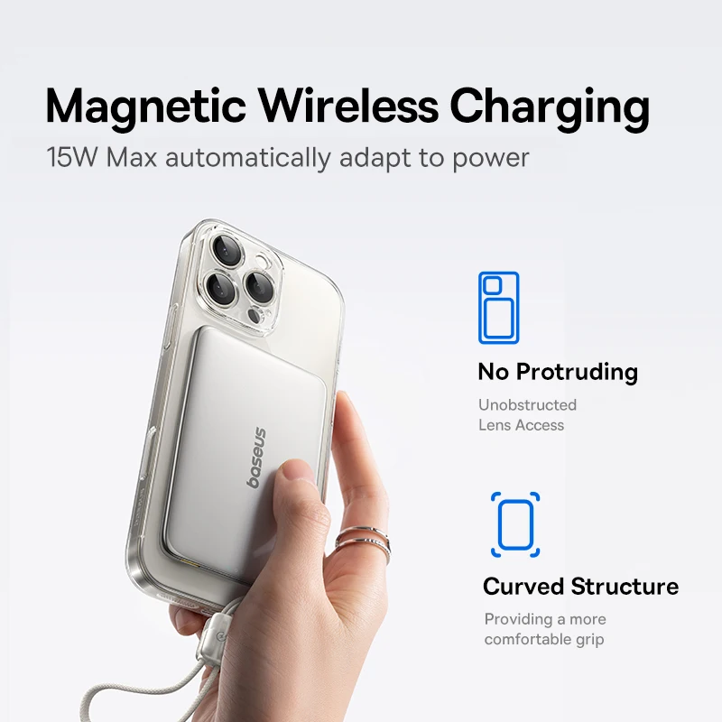 【CCC】Baseus 10000mAh بنك طاقة مغناطيسي 15W لاسلكي PD 27W سلكي سريع USB-C/iP كابل شحن لهاتف iPhone 17 Samsung Xiaomi #2