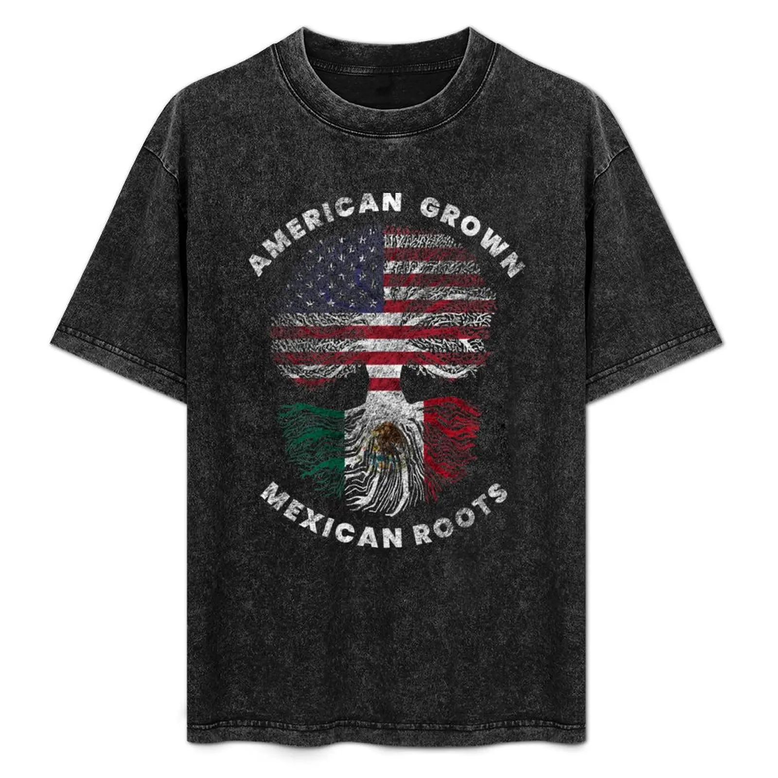 

American Grown Mexican Roots Design T-Shirt Fashion Letter Print T-Shirt