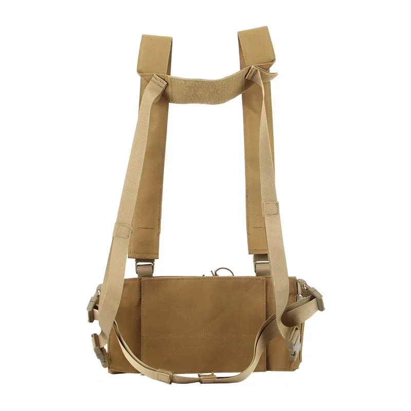 Tactical Chest Rig Bag Radio Harness Front Pouch Holster Hunting Vest Rig Bag Adjustable 5.56 9mm Mag Pouch Chest Carrier