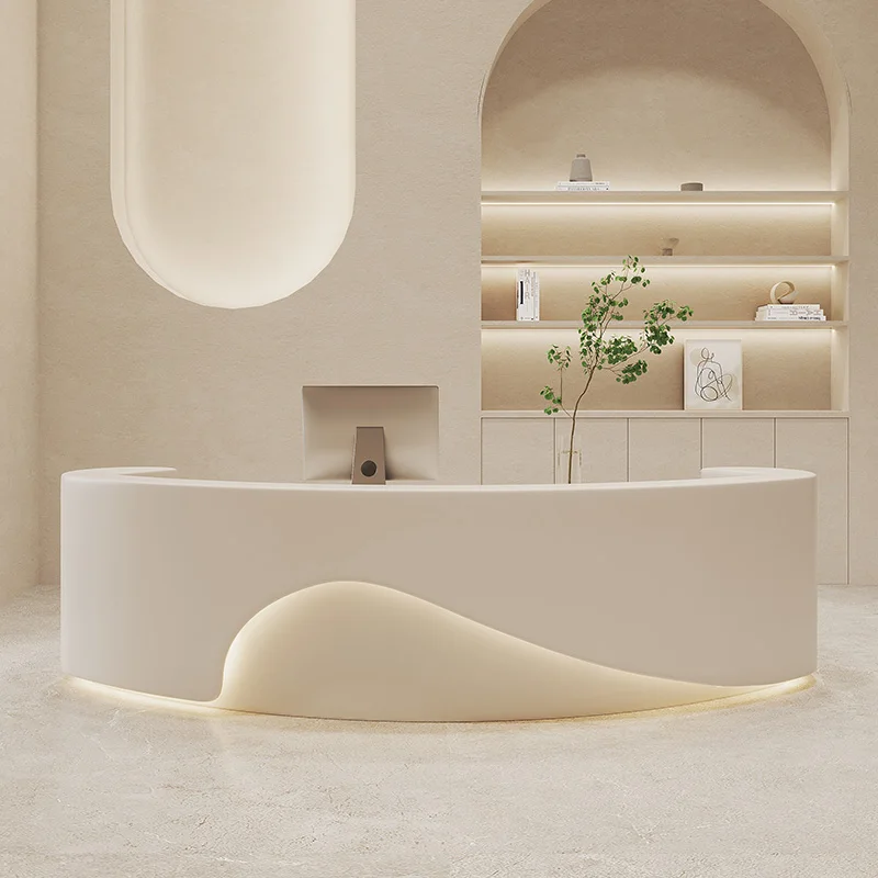 

Curved beauty salon reception counter Clothing store Front desk Company Bar counter simple modern стойка ресепшн office furnitur