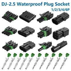 5/20/100sets 2.5 GM Delphi Automotive Female Male Weather Pack Electrical Socket Plug Automobile Connectors 1 2 3 4 6Pin Way