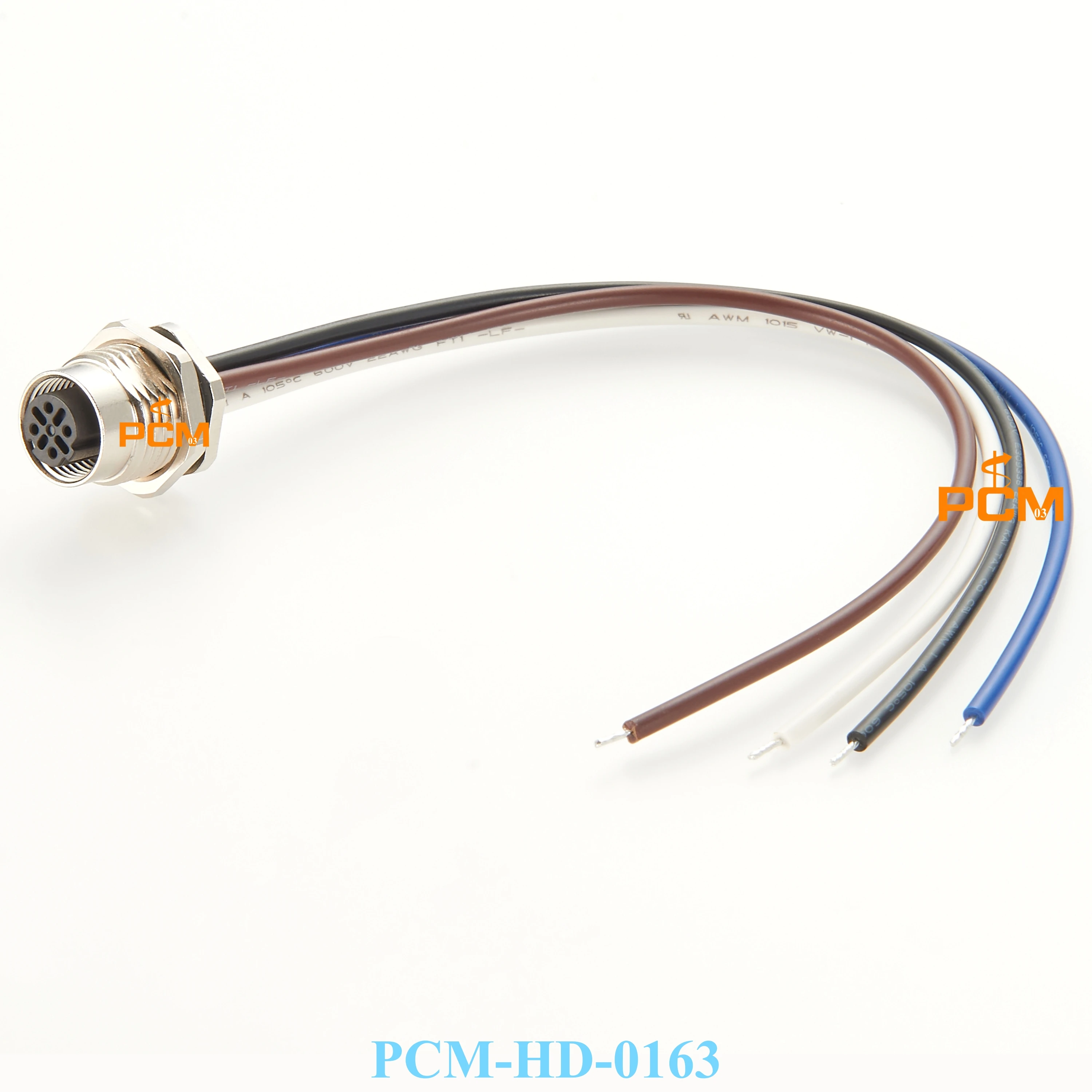

M12 4Pin Connector Cable PROFINET IP67 Waterproof Panel Front/Rrear Scoket Line Thread M12 D-code 4 Pin Female with 20CM Wire