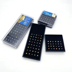 Fashion Nose Ring Stainless Surgical Steel Nose Studs Piercing Acrylic Stud Ring For Women Gift With Box 24/40/60Pcs/Set