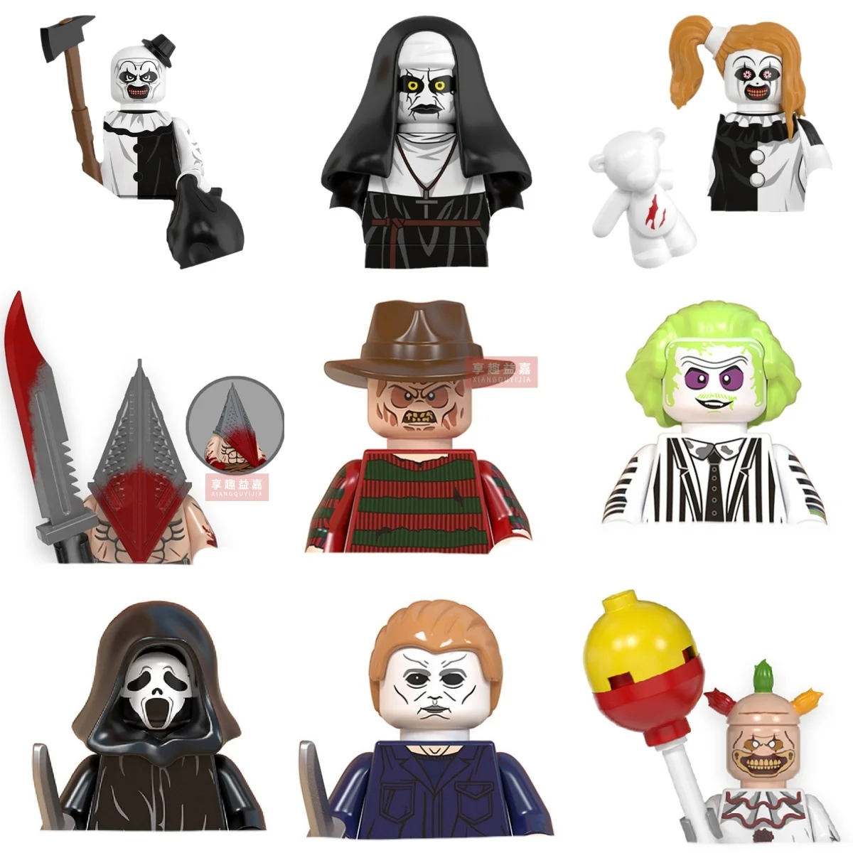 

10PCS The Slender Man Annabelle Freddie Tomie Ashe Jason M3gen Nun Model Blocks MOC Bricks Set Gifts Toys For Children