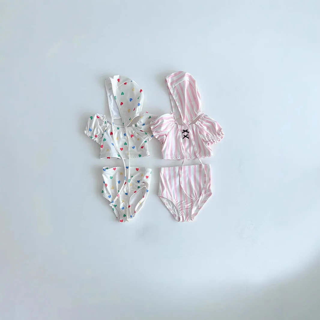 Girls' Baby Short Sleeved Swimsuit Princess Style Cute Swimsuit Children's Sunscreen Swimsuit Kids Set