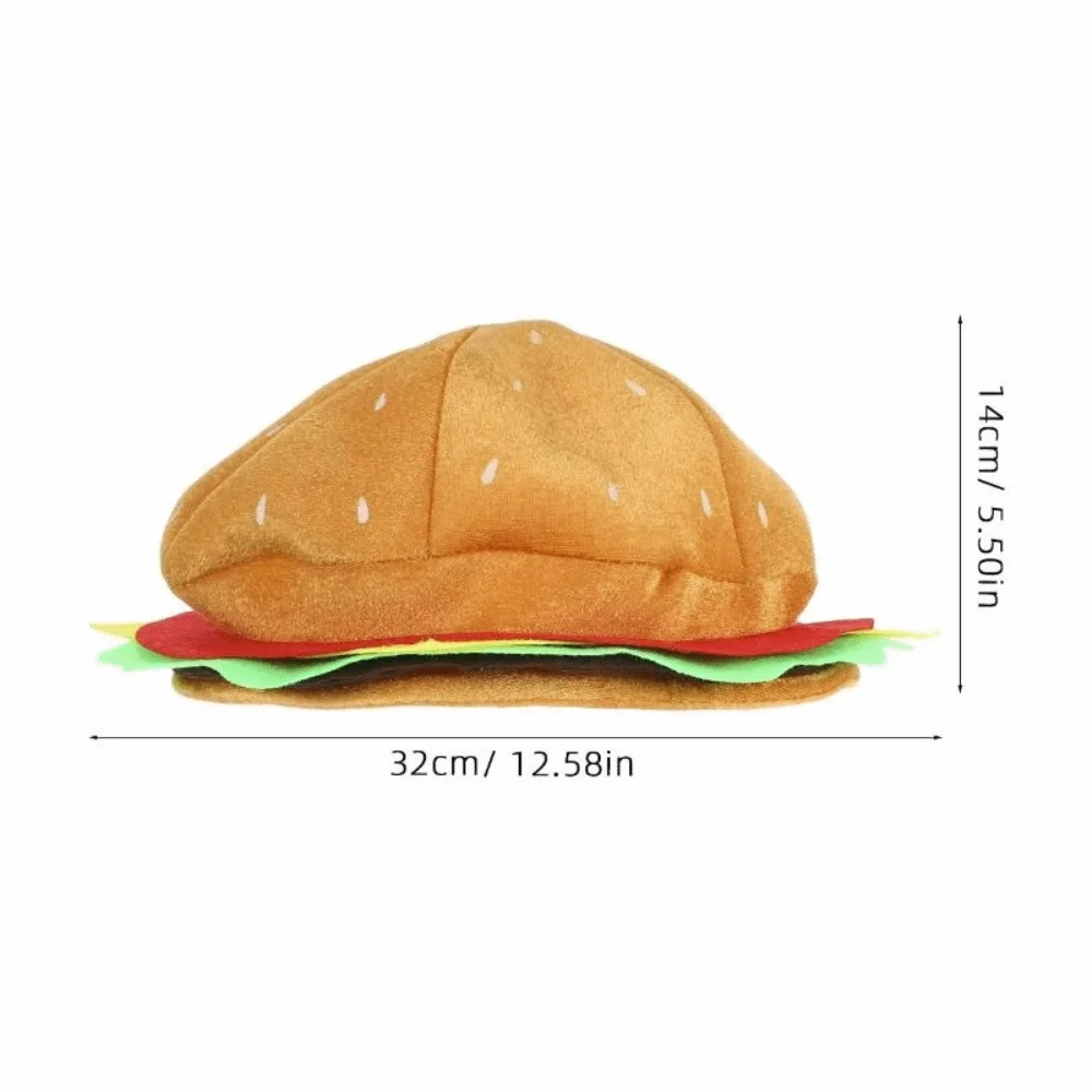 Creativity Decorative Burger Hat Comfortable Cute Burger Headgear Funny Unisex Performance Prop Hat Party Costume Accessories