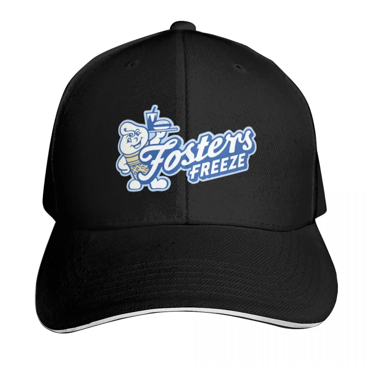 Fosters Freeze Baseball Cap Cotton Twill Breathable Contrast Two Tone Brim Snapback Flat Bill