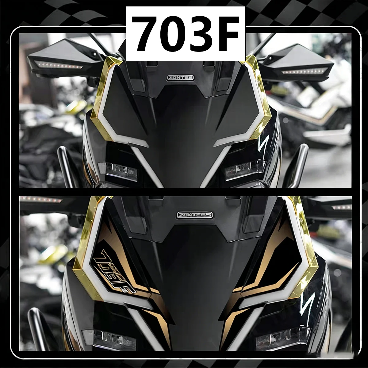 For Zontes 703F 703 F Motorcycle Front Head Stickers Set Waterproof Decorative Modification Accessories AntiScratch Decals