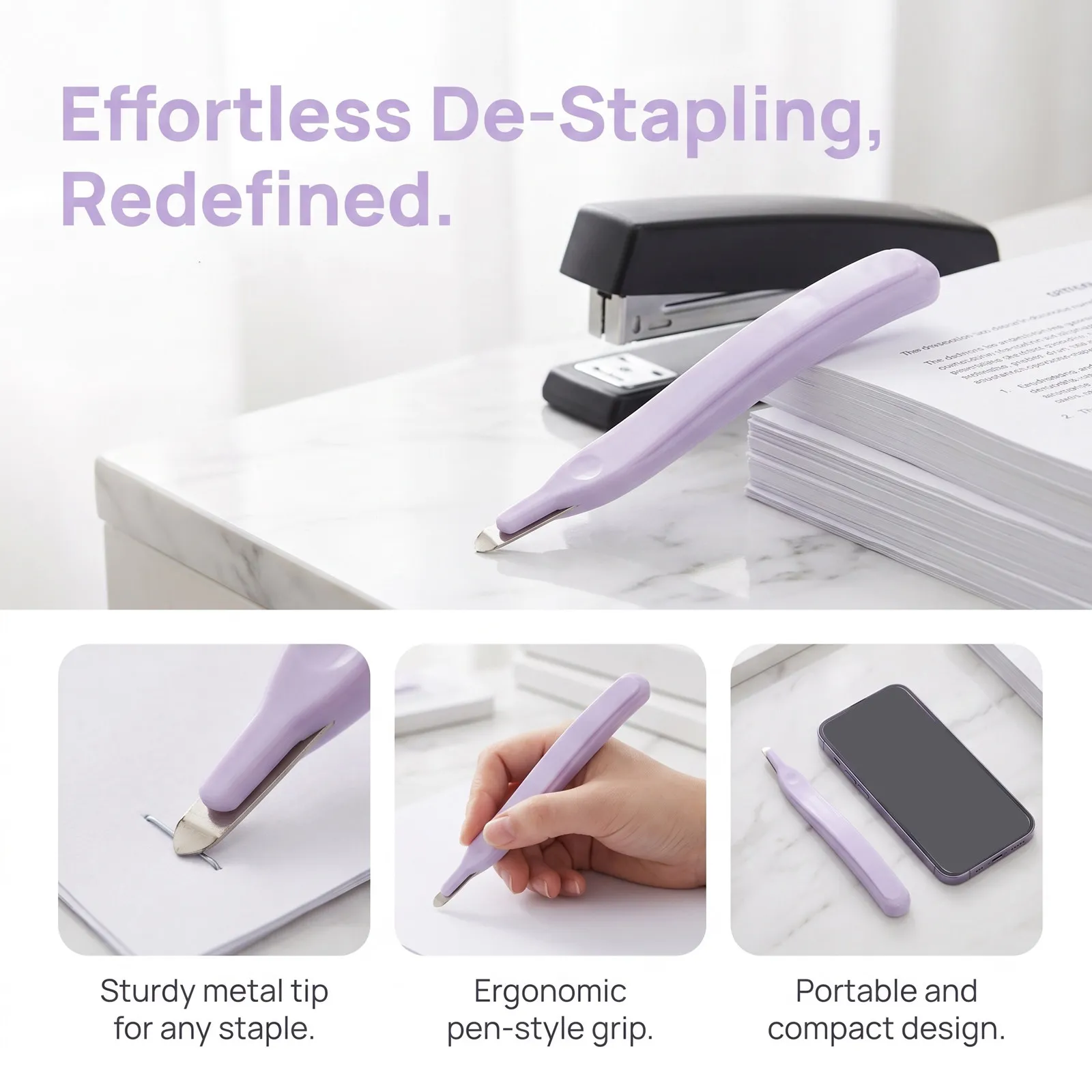 6 Magnetic Pen Style Staple Remover Stick Portable Office Paper Staple Puller Tool Teacher Supplies Classroom Desk Essential