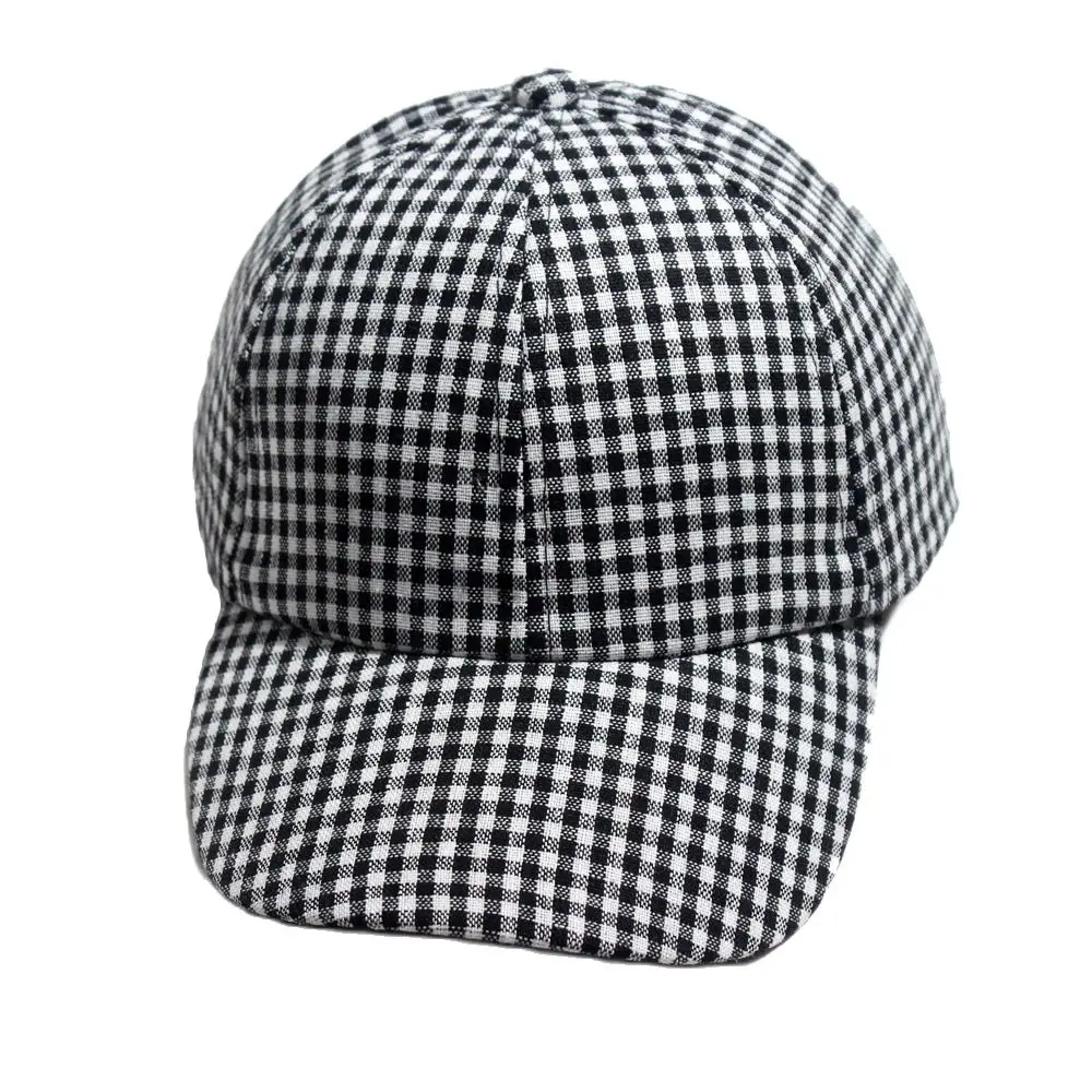 Vintage White Black Plaid Hat Women\'s Cap Summer Autumn Baseball Cap Ladies