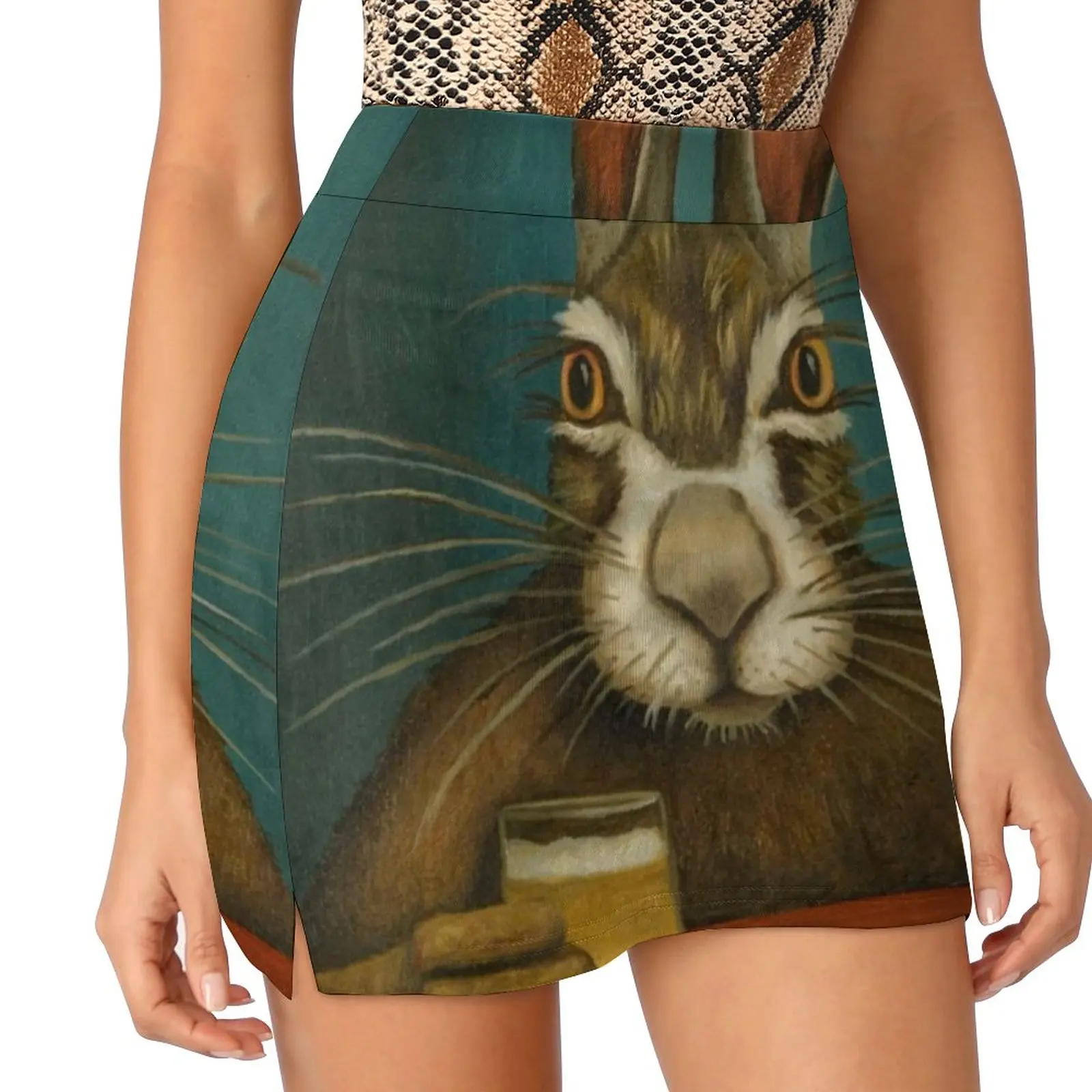 Bunny Hops Women's skirt Aesthetic skirts New Fashion Short Skirts Bunny Rabbit Easter Funny Hops Drinking Beer Humor Hare