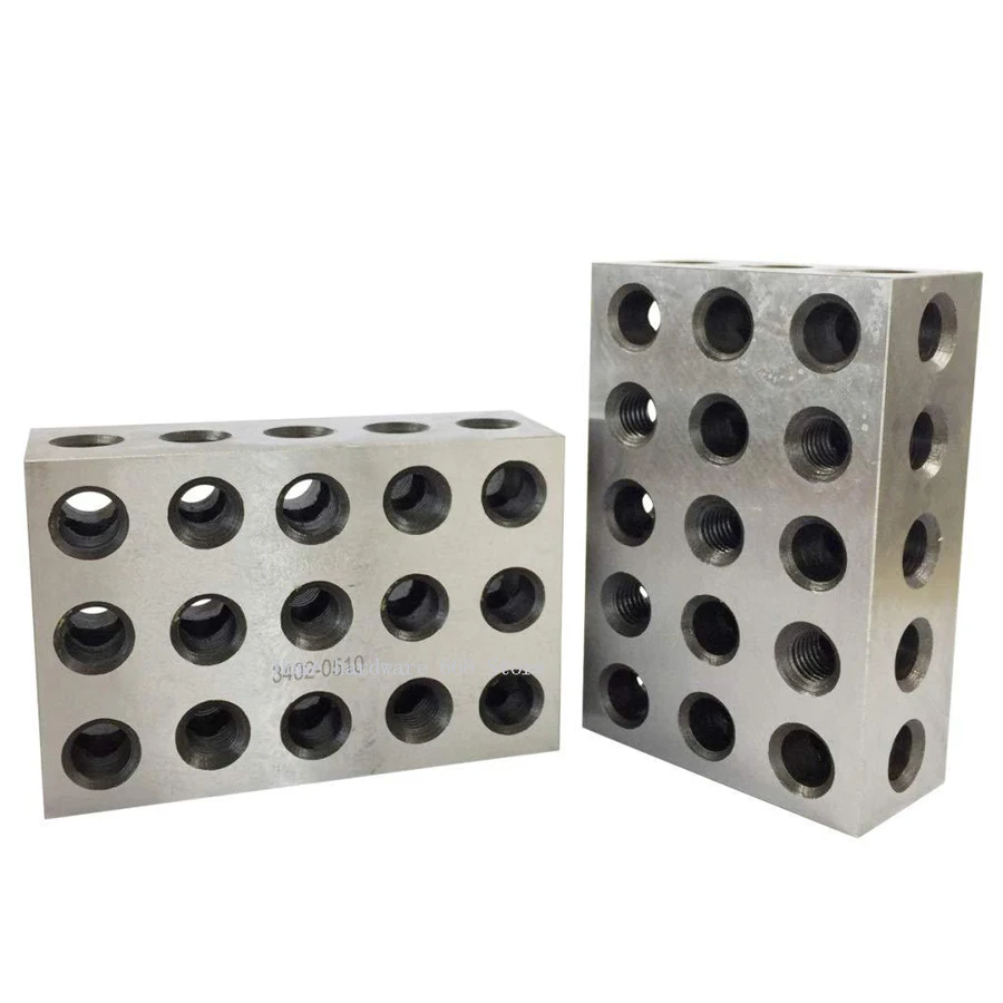 1-2-3 Metric 23-Hole Parallel Pad Milling Machine Parallel Pad 25x50x75 Vise Flat Contour Block