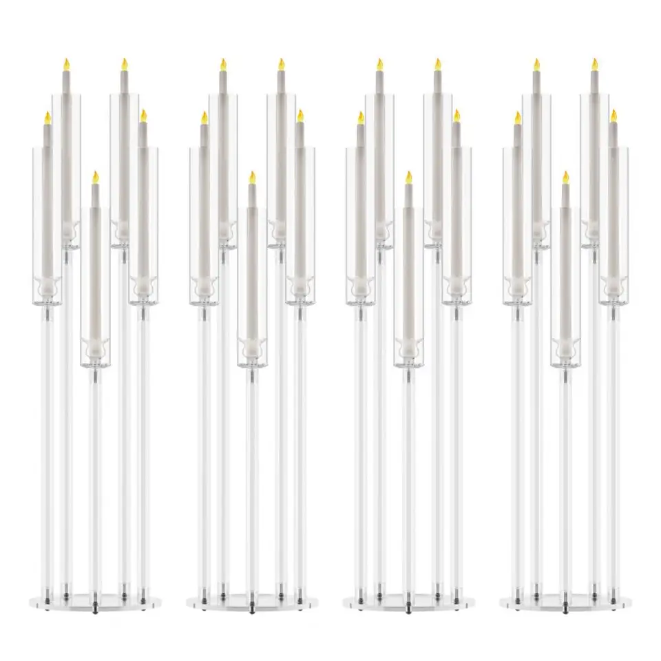 Elegant 5 Arm Acrylic Candelabra Candle Holders