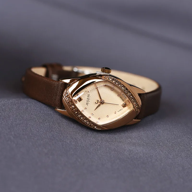 

New women's watch, trendy and fashionable, Korean style, petite and retro, leather strap, quartz wristwatch, high-end selection.