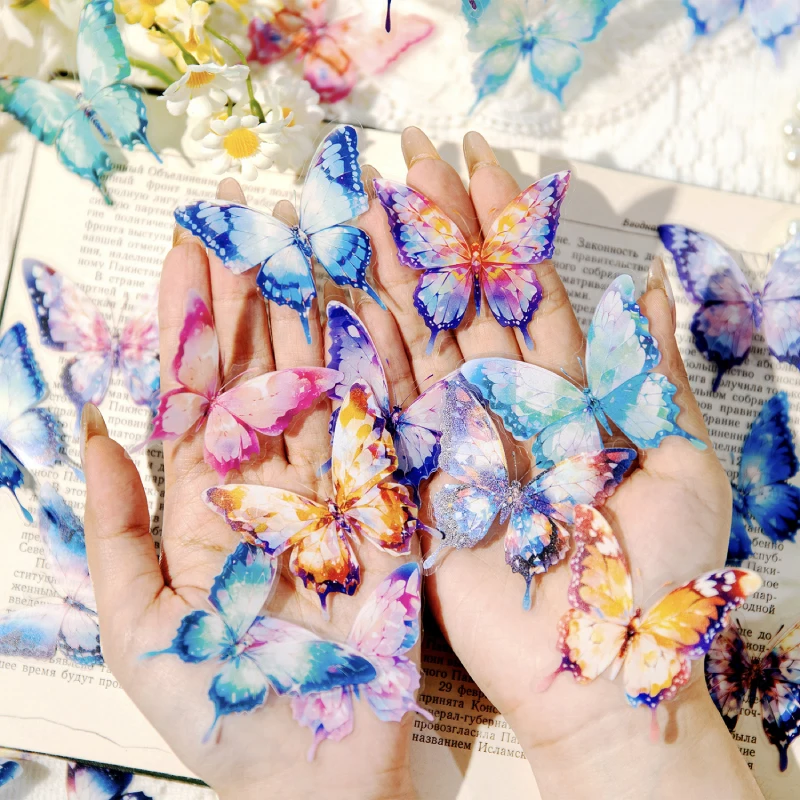 

16 шт./партия, наклейки в виде бабочек